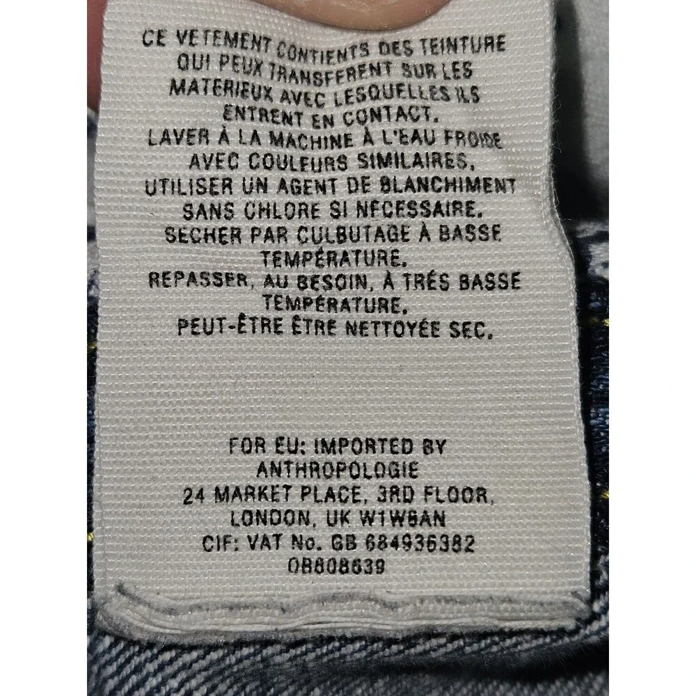 Anthropologie Pilcro Denim Shorts Womens 28 Slim Boyfriend Embroidered - Picture 9 of 9